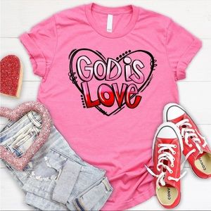 Love in Faith God is Love Medium shirt- Heart